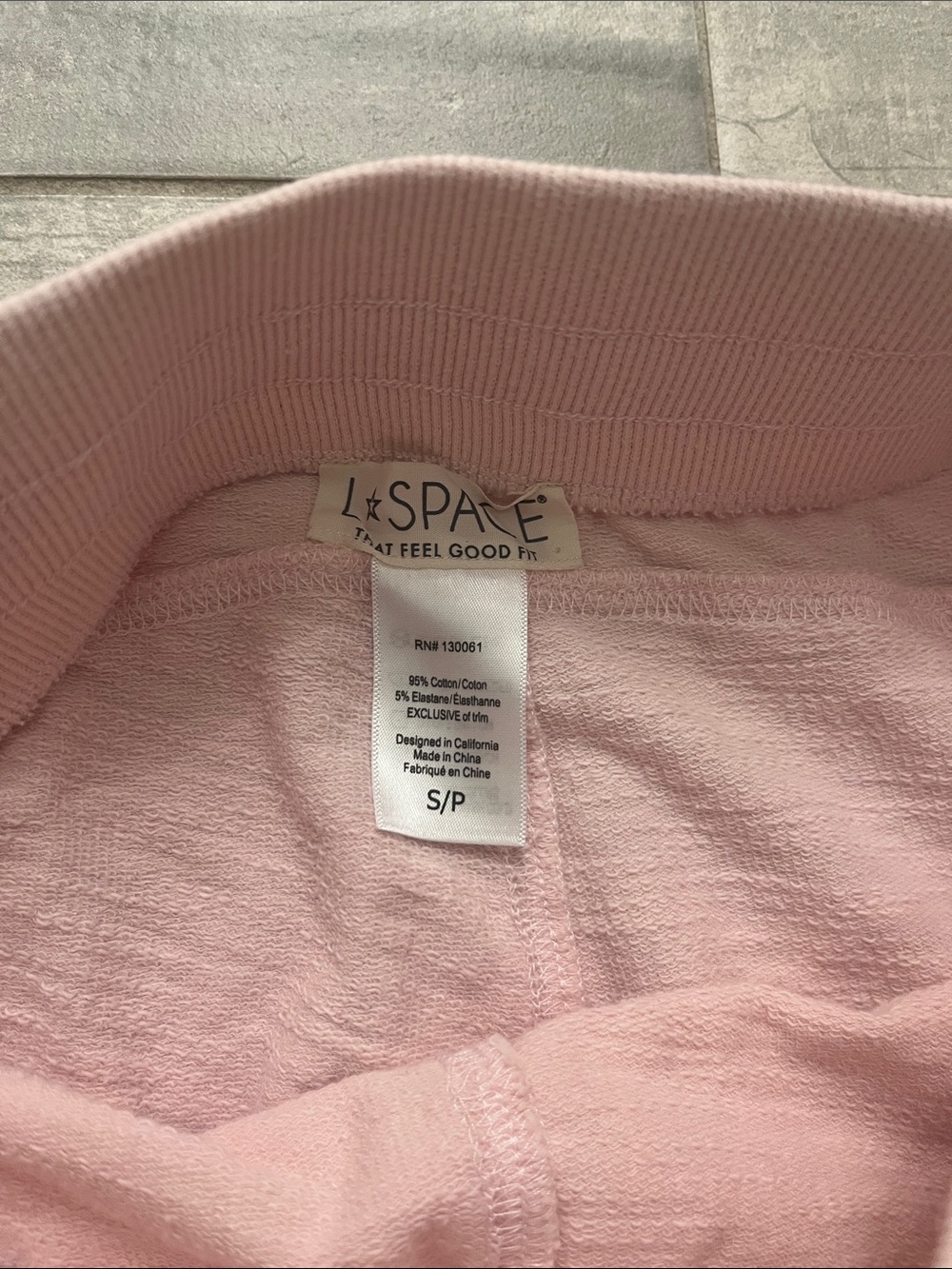 L*Space Light Pink Jogger Sweatpants with Drawstring Waist - Picture 2 of 3